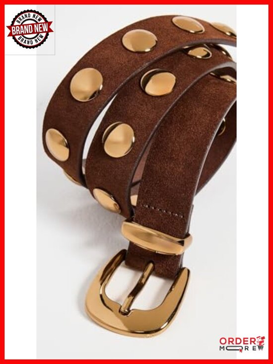 Studded Western Belt In Suede With Gold-Tone Hardware